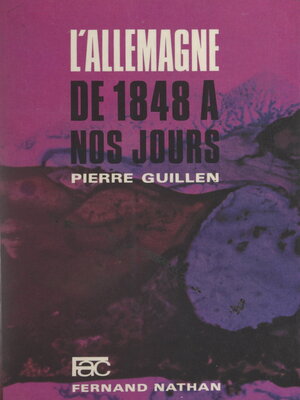 cover image of L'Allemagne, de 1848 à nos jours
